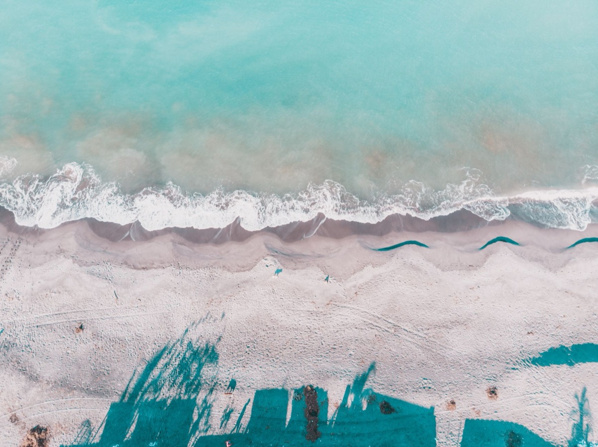 White sand beach with turquoise water