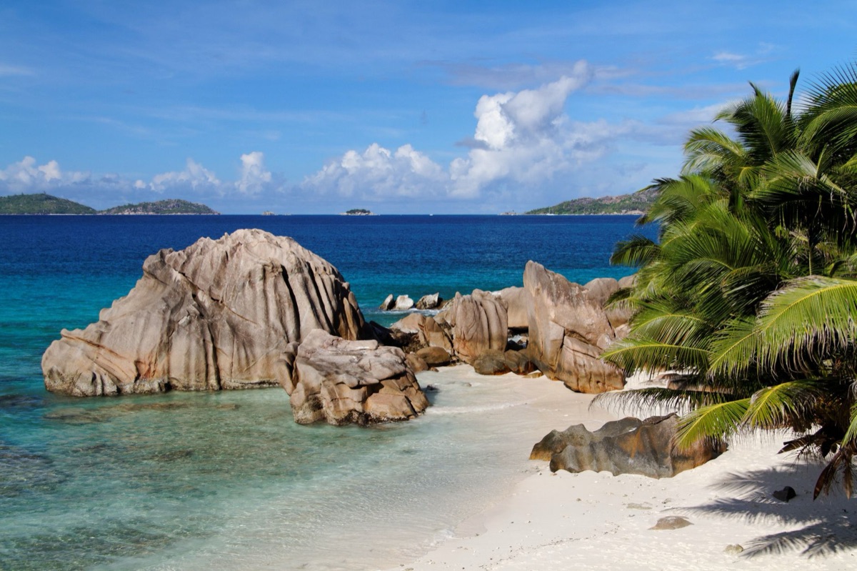 seychelles beach with white sand and turquoise water