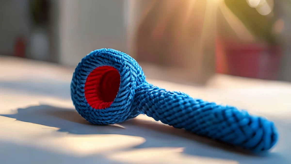 Un cordon con un squeaker all'estremità, utilizzato per addestrare i cani.