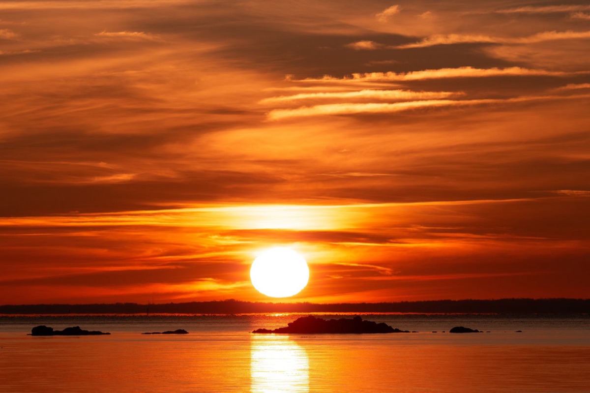Sunrise on Praline Island Seychelles