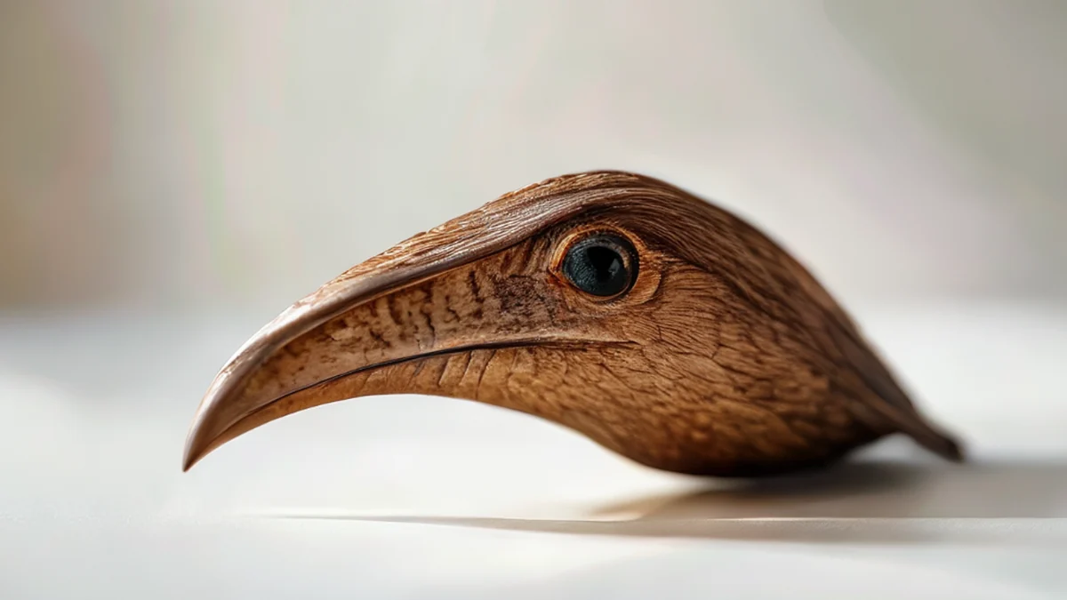 Vogelzunge ist eine gekrümmte, spitze Struktur, die zum Fressen und Griff dienen hat.