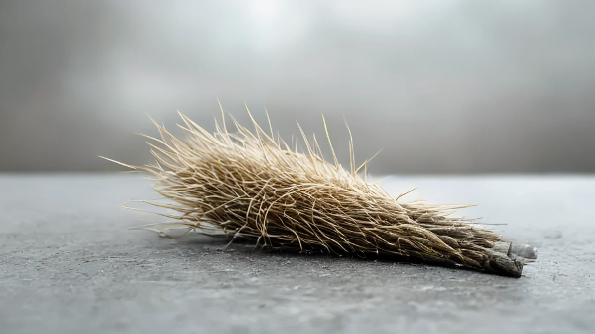 Boreal Sedge Stick: Tall, slender reed with rough texture and grayish-brown color.