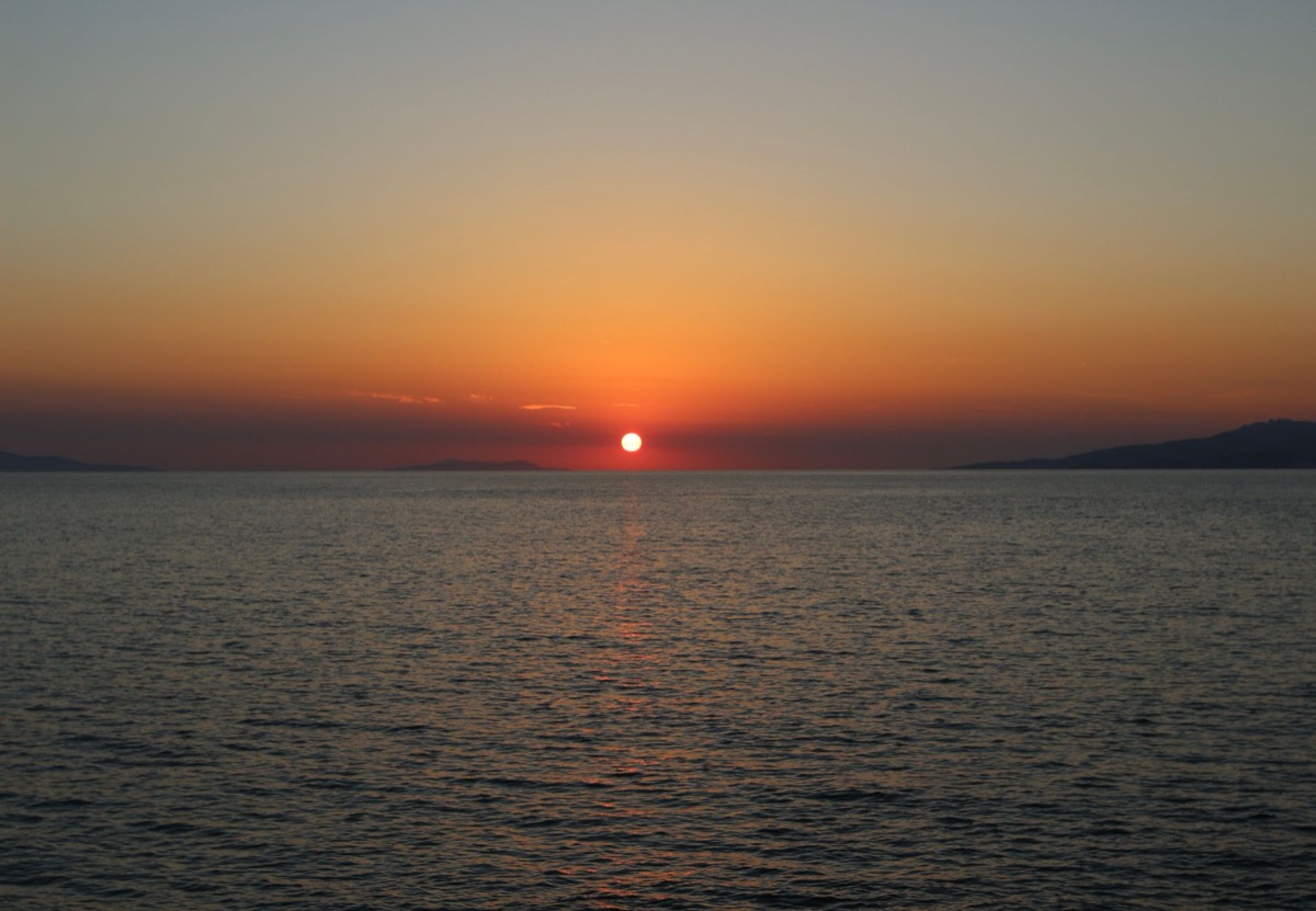 sunset sobre as ilhas de seychelles