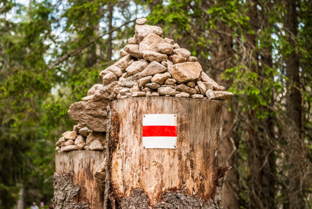 Segnaletiche per il sentiero su Radig Island